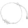 Link Bracelets Korean Fashion Chain Crystal Flower Charm Bracelet Bangle For Women Wedding Jewelry Hypoallergenic Pulseras Mujer