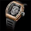 Reloj de pulsera Tourbillonl automático para hombre, luminoso, resistente al agua, con esqueleto de titanio y oro, alta calidad