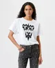 2023SS ISABEL MARANT Feminino Summer Designer Cirlion Letra da moda Imprimir camisetas casuais brancas Mulheres Slub Cotton O Polos T-shirt para meninas