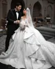 Luxe volants jupe robe de bal robes de mariée pour femme 2024 paillettes brillantes chérie Sexy robe de mariée sur mesure