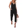 Vrouwen Tweedelige Broek Dames Rompertjes En Jumpsuits Voor 2023 Zomer Sexy Effen Kleur Bretels V-hals Schouder Casual Een Set Zak