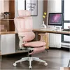 Muebles de dormitorio Silla de oficina de malla ergonómica con reposabrazos ajustable 2D Escritorio con respaldo alto Computadora Pink Drop Delivery Home Garden Dhwud