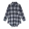 Damesblouses Dames Plaid Lange Blouse Mouw Losvallend Mode Geruite Overhemden Casual Vintage S-3XL Oversized Tops Blusas Mujer