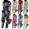 Dames Jumpsuits Designer 2023 New Fashion Digital Printing Losse Riem Wijde Pijpen Rompertjes 7 Kleuren