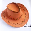 Bérets Wild West Chapeau Cowboy Cowgirl Solide Casual Parasol Cap Plage Voyage Pour Femmes Hommes Classique Western Chapeaux