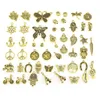 قلادات قلادة 2 مجموعات 50 نوع من المعلقات الذهبية من سبائك مختلطة مجموعة لمكونات الأساور DIY الإكسسوارات مجوهرات لوازم المجوهرات