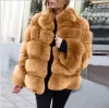 Kadınlar kürk femme hiver 2023 Chaud Faux Ceket Kadınlar Fourrure Giyim Üstleri Manteau BJ