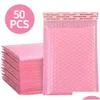 Sacs d'emballage en gros 50pcs Bubble Mailers Enveloppes rembourrées Pearl Film Cadeau Présent Mail Enveloppe Sac pour Livre Magazine Lined Mailer Dhbrb