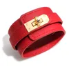 Popular Multicolors Wide PU Leather Cuff Bracelet for Women