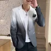 Herrenanzüge in Fot Männer 2023 Frühjahr Männliche Farbverlaufsanzugjacke Masculino Korean Style Fit Fashion Trend Kleid