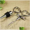 Party Fave Love Heart Corkscrew Bottle Opener Set Red Wine Stopper Twist Decor Groomsman Return Return favors Za1143 Drop Delivery Dhnrq