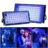 50W 100 W światła powodziowe AC 110V 220V Reflektor zewnętrzny 395 Nm 400nm UltravioT Fluorescencyjna lampa na etapie z EU Połączką Blacklight