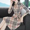 red heart plaid dresses for women long sleeve designer summer dress women's clothing