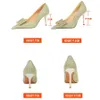 Prinsesstijl Crystal Wedding Shoes Nieuwe dames pumps lovertjes doek zoete strass bowknot high hiel vrouw jurk puntig 230424