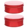 Storage Bottles 2pcs Empty Round Candy Tin Classic Decorative Tinplate Box Xmas Cookie