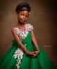 Green Ball Gown Flower Girl Dresses For Wedding Kids Beading Ball Gown Party Girls Pageant Dresses Princess Birthday Photoshoot