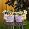 Vases Rabbit Cat Deer Dog Decor Floral Trim Planter Pot Succulent Flower Pots Animal Statue Garden Balcony Patio Flowerpot 231124