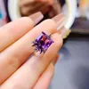 Кластерные кольца натуральный бразильский аметист кольцо фиолетового драгоценного камня 8x10 мм 925 серебряная вставка для женщин