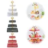 Dekorativa föremål Figurer Tre nivåer Fruktplattor som serverar Tray Small Candy Dessert Cake Display Stand för Wedding Party Dishes Tabellery Trays 231123