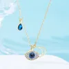 Lyxmärke Guldplätering Blue Evil Eye Pendant Necklace for Women Gift