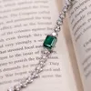 Lab Grown Emerald Moissanite Tennis 8X10mm Zambian Emeralds With 4.0Mm VVS Diamond White Gold Bracelet GRC