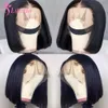 Synthetic Wigs Straight Bob Wig Lace Front Human Hair s for Women Brazilian Hd Frontal 13x4 Glueless 230227