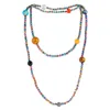 Pendant Necklaces TUMBEELLUWA Natural Crystal Stone Beads Reiki Healing Galaxy Necklace ELastic Long Chain For Unisex Men Women Jewelry