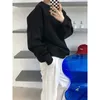 Dameshoodies Herfst Winter Koreaanse mode streetwear effen kleur losse lange mouwen bordeaux truien tops dames pluche dikker sweatshirt