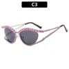 Sunglasses Fashion Personality Small Frame Cat Eye Triangle Set With Diamonds Sunglasses2023 Designer Sun Glasses For Women