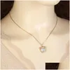 Colliers pendentifs Amour coeur chat oreille perle pendentif collier avec carte colliers d'animaux pour femmes filles bijoux de mode livraison directe J Dhfwx