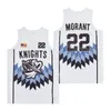 Basquete High School Crestwood JA MORANT Jersey 12 MOIVE KNIGHS ALTERNATE BLACK BLACT Crestwood White Color Hiphodery para fãs de esportes camisa respirável Men