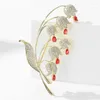 Spille SINZRY Fashion Jjewelry Accessorio Cubic Zircon Micro Pave Tulip Flower Spilla Pin per donna