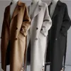 Mode coréenne solide à manches longues Vintage minimaliste femmes pardessus en laine femmes Trench manteaux femme hiver Beige noir élégant manteau de laine