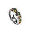 Rotierender Ring Titan Stahl Diamant Ring Damen Trauringe Edelstahl Kristall Zirkon Ring