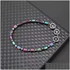 Anklets Black Gallstone Magnet Therapy Anklet Beads Foot Chain Healthy Ankle Armband för benhälsa smycken Drop Leverans smycken Dhnca