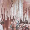 Décorations de Noël 4020pcs fleurs de glycine artificielles suspendues guirlande vigne rotin fausse fleur chaîne soie maison jardin décoration de mariage 231123