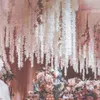 Julekorationer 4020pcs Artificial Wisteria Flowers Hanging Garland Vine Rattan Fake Flower Silk Home Garden Wedding Decoration 231123