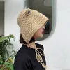 Cappelli a tesa larga giapponese piccolo fresco estivo versione coreana rana cappello da sole in paglia forma femminile ins vento pieghevole secchio