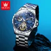 Other Watches OLEVS Original Brand Men's Waterproof Multifunctional Luminous Fully Automatic Mechanical Watch Moon Phase Starry Disk 231123