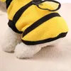 Vestuário para cães Roupas para animais de estimação bonito engraçado abelha filhote de cachorro casaco de pelúcia velo gato traje com capuz