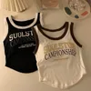 Camisoles Tanks Retterprinted Tank Woman Korean Fashion Colorblock in Bra Omighty Women Sevelessカジュアルスポーツトップドロップ230424