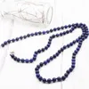 Chaînes mode longue chaîne collier bijoux pour femmes pierre naturelle Lapis Lazuli Femme dames fête déclaration colliers 36 "A960