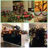 Guirlande de Noël à fausse verdure florale 2,7 M / 8,8 pieds LED Rotin de Noël Plantes de vigne à fleurs artificielles Intérieur Extérieur Jardin Porte Escalier Décoration de la maison 231123