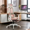 Muebles de dormitorio Silla de oficina de malla ergonómica con reposabrazos ajustable 2D Escritorio con respaldo alto Computadora Pink Drop Delivery Home Garden Dhwud
