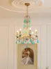 Kroonluchters Bruiloft Decoratie Amerikaanse Woonkamer Kroonluchter Verlichting Creatieve Slaapkamer Blauwe Waterdruppel Led-lampen