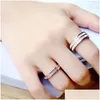 Band Rings 4Mm 8Mm Women Stainless Steel Engagement Ring Cubic Zirconia Rings Stackable Eternity Drop Delivery Jewelry Ring Dhzmg