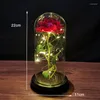Dekorative Blumen, Hochzeitsdeko, künstliche Rose, LED-Licht, INS-Stil, Valentinstagsgeschenk, ewige Blume in Glaskuppel-Verzierung