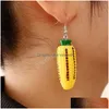 Dangle Chandelier Fashion Simation Vegetable Earrings Creative Eggplant Tomato Corn Carrot Plastic Pendant Drop Women Jewelry Deliv Dhf61