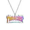 Girocolli moda punk street hip hop ciondolo in acciaio colorato catena chiglia collana tempra commercio all'ingrosso di gioielli 231123
