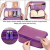 Sacos cosméticos de viagem multifuncional organizador de roupa interior saco portátil sutiã meias acessórios de higiene cúbica (roxo)